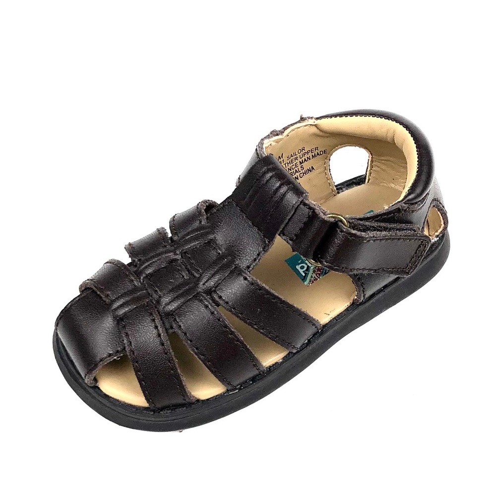 Scott David Brown Leather Fisherman Sandals Kids 5